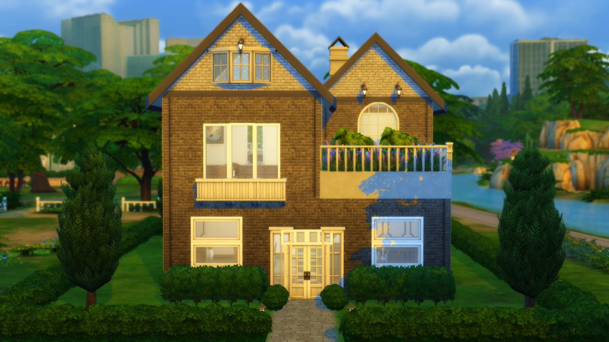 Angelhayes2000's tweet photo. Here is my cute base game starter home its up for download on the gallery. ID Art-TasticGamer don't forget bb.moveobjects when placing. #Sims4 #TheSims4 #Sims4build #ShowUsYourBuilds @TheSims #Cutehome https://t.co/rDsVRYg88d