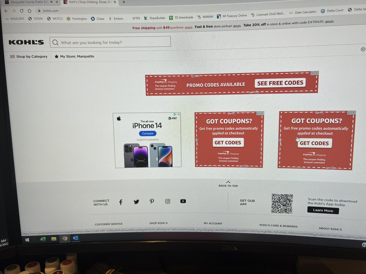 Muggsy024's tweet photo. @Kohls Uhhh, are you aware that your homepage is nothing but ads right now? 🤔 https://t.co/GCWBARvgBj