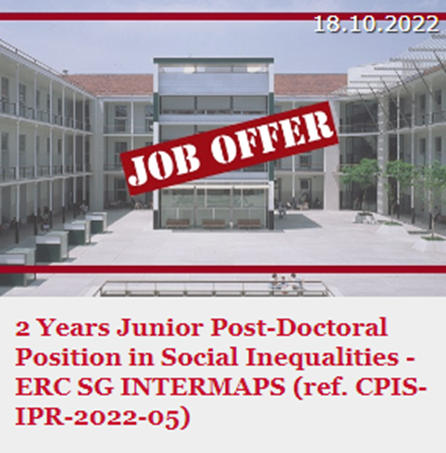MariaRRZZ's tweet photo. 2 Years Junior Post-Doctoral Position in Quantitative and Mixed Methodologies applied to intersectional inequalities to work on the ERC Starting Grant project #INTERMAPS at @PolitiquesUPF
Deadline to submit applications: Nov. 19th, 2022.
Call & details: https://t.co/R81yLBteSk https://t.co/ndudwZ56hY