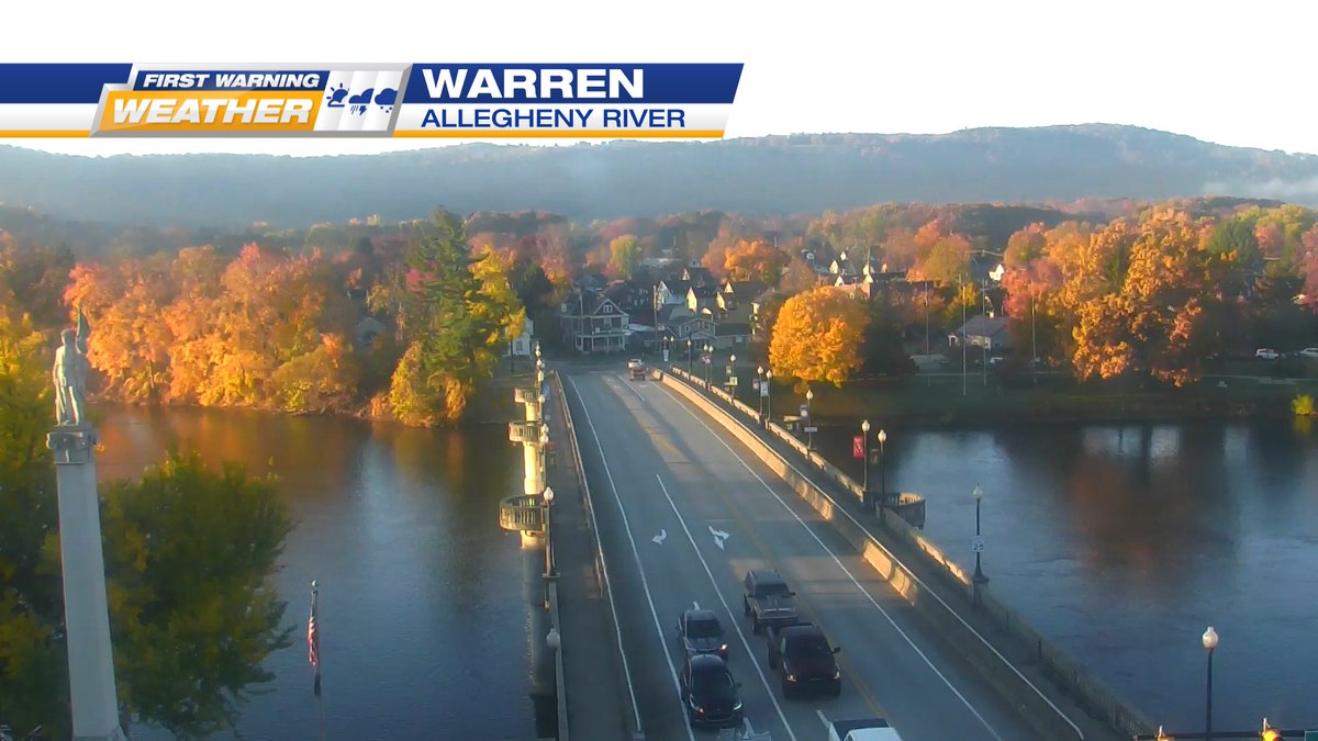 AJ_Mast_WX's tweet photo. It's turning out to be a beautiful, but chilly morning in Warren. While it may only be 40°F right now, temperatures could rise nearly 30° come this afternoon with much of NW PA expected to reach 70°F! #FallWarmth #PAFoliage https://t.co/iBiE4Zex9q