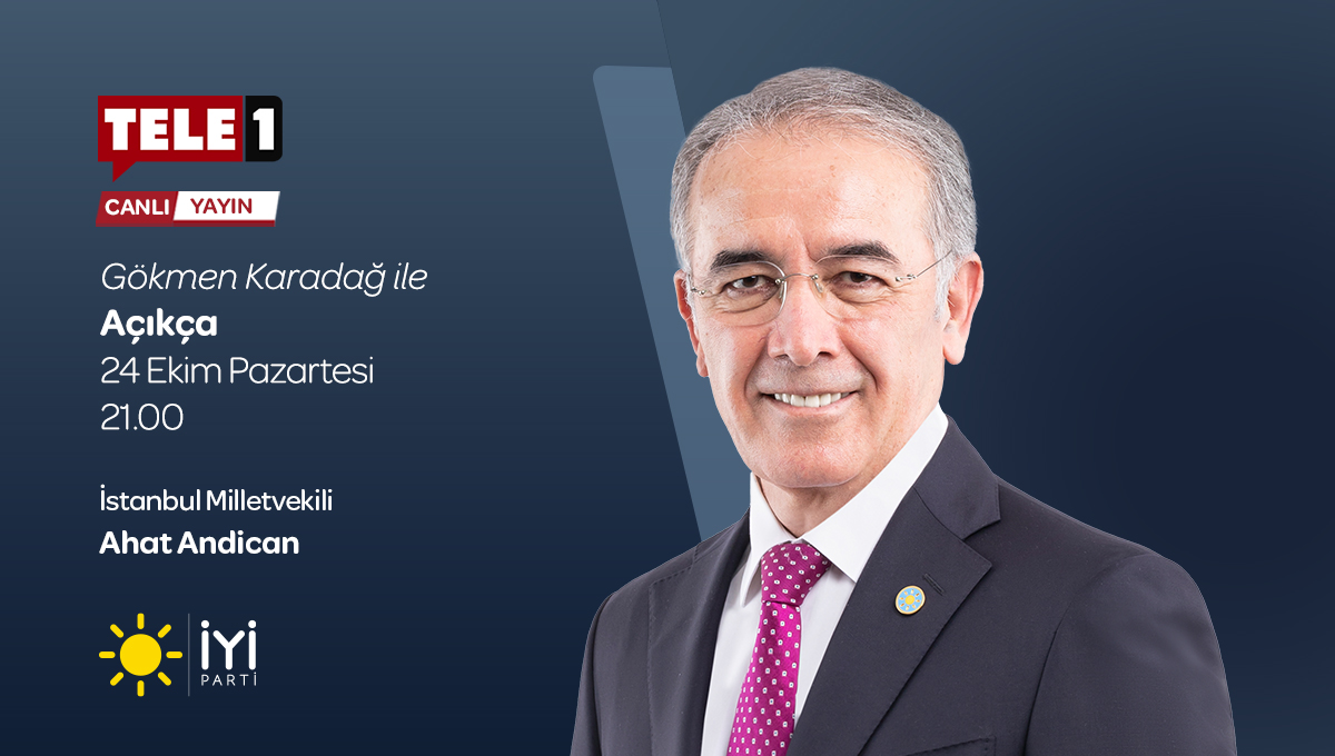 İstanbul Milletvekilimiz Sayın @AhatAndican; 🗓️ 24 Ekim Pazartesi (bugün) 🕘 21.00'de 📺 TELE1 ekranlarında Gökmen Karadağ ile #Açıkça programına konuk oluyor. Sizleri de ekran başına bekliyoruz.👍🏻