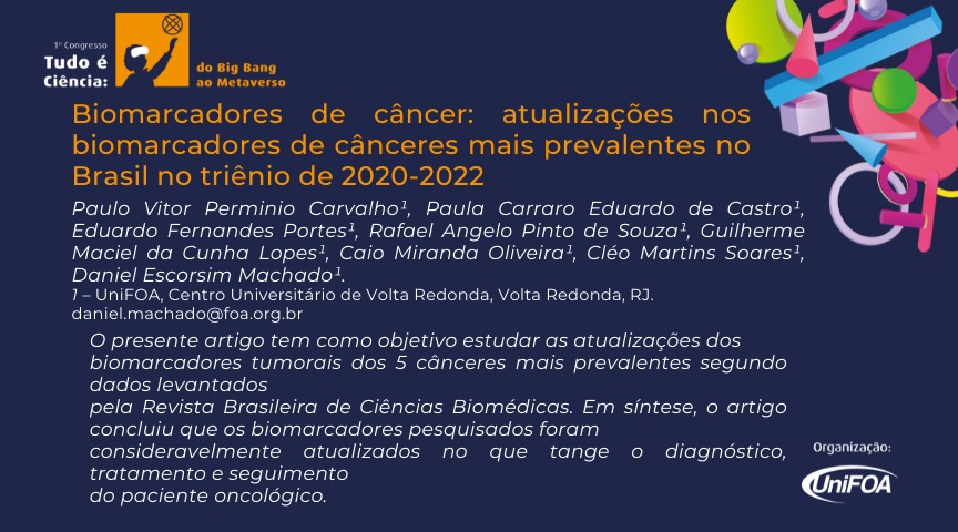 LagebUnifoa's tweet photo. Em nosso estudo, concluímos que os biomarcadores de câncer CA 15.3, HER2,CEA, PSA e CA72-4,sofreram atualizações conceituais importantes nos últimos 5 anos, o que implicou, dessa forma, em avanços significativos no diagnóstico e prognóstico do câncer.
@tudoeciencia 
#tudoeciencia https://t.co/7QYmQnq4ui