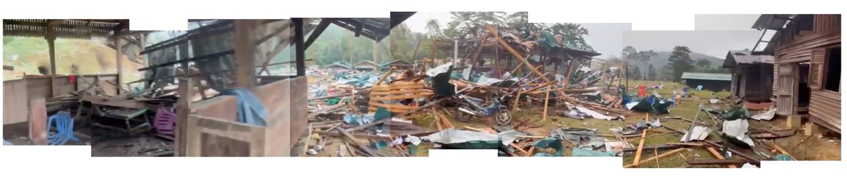 MyanmarWitness's tweet photo. #WhatsHappeningInMyanmar #OSINT #geolocation 

Myanmar Witness is investigating the reported airstrike in Hpakant (ဖားကန့်), Kachin.

KhitThit Footage 
https://t.co/lyZkLkMwYa

If you can geolocate the footage please DM the coordinates.

Click to expand stitched image 👇 https://t.co/oXsEWumBba