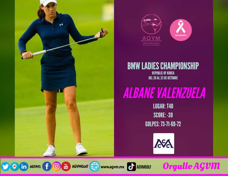 AGVM1's tweet photo. #AGVM | Resultado en la RONDA 4 de las golfistas profesionales del Valle de México que jugaran el "BMW LADIES CHAMPIONSHIP", torneo de la #LPGA 
🤩😎🏅⛳🏆
#OrgulloAGVM 
⛳ #MariaFassi · #CGPachuca 
⛳ #AlbaneValenzuela · #CCCM 

https://t.co/tA6w9AfWFu https://t.co/C9n0gngM2X