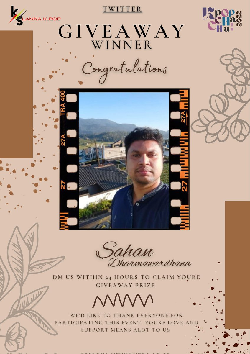 LankaKpop's tweet photo. Giveaway Winner - @sahanpd Congratulations 🥳

You won a ticket for #KpopChaCha2022 🎉

DM us within 24 hours to claim you're giveaway prize💚

We'd like to thank everyone for participating our giveaway, you're love and support means a lot to us ✨. https://t.co/M6aiELI1dN