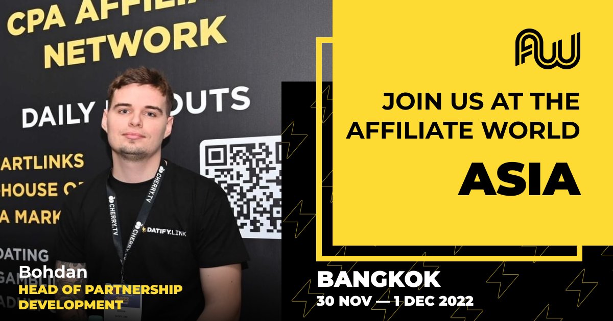 Datify.Link (@datifyl) on Twitter photo β‘ #Datify is on #Affiliate World Asia β‘
Bohdan, our Head of partnership development, will be in attendance and would love to meet you!
Contact Bohdan to book an #appointment:
Telegram: <a href="/bmtify/">alxdrkstlk</a>
Skype: Bohdan Datify
Join us there π affiliateworldconferences.com β‘ #Datify is on #Affiliate World Asia β‘
Bohdan, our Head of partnership development, will be in attendance and would love to meet you!
Contact Bohdan to book an #appointment:
Telegram: <a href="/bmtify/">alxdrkstlk</a>
Skype: Bohdan Datify
Join us there π affiliateworldconferences.com