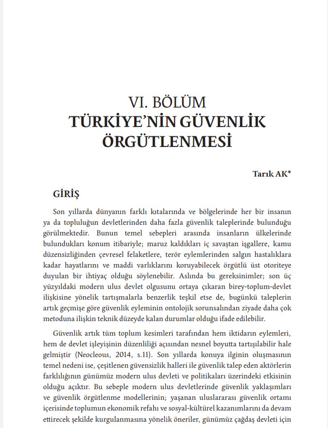 aktrkak's tweet photo. Modern devletin karşılaştığı güvensizlik ortamı ulusal, iç güvenlik ve kamu güvenliğinde işbirliğini zorunlu kılıyor. Konuya ilişkin değerlendirmelerde bulunduğum kitap bölümü @ozel_cengiz editörlüğünde Güvenlik Çalışmaları ve Türkiye'de İç Güvenlik Yönetimi olarak yayınlandı 👇 https://t.co/6Y3rXm4dpD