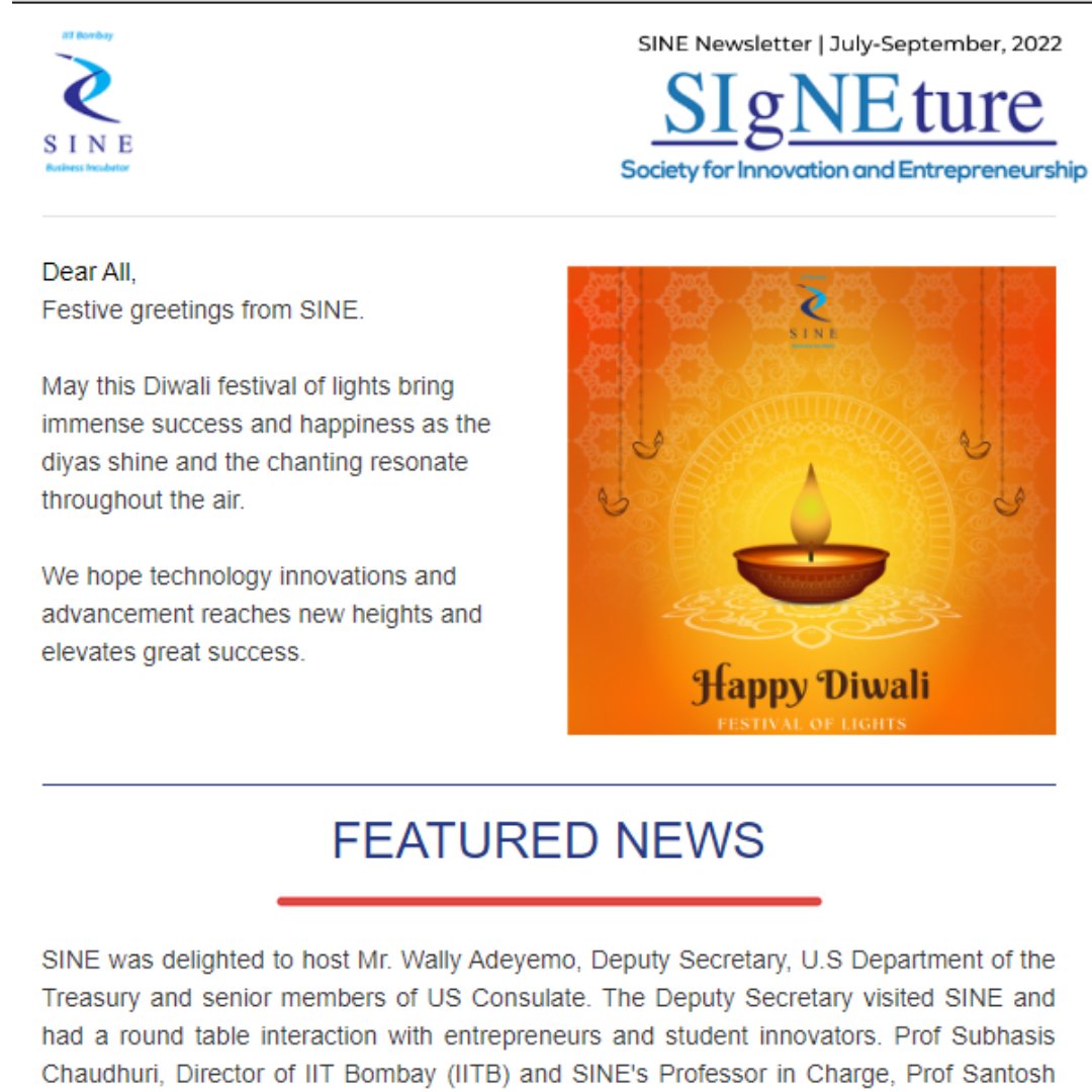 Sign Up for Our Newsletter to Get the Latest Updates #SINENewsletter @Poyni 
Read Newsletter: sineiitb.org/newsletter/new…