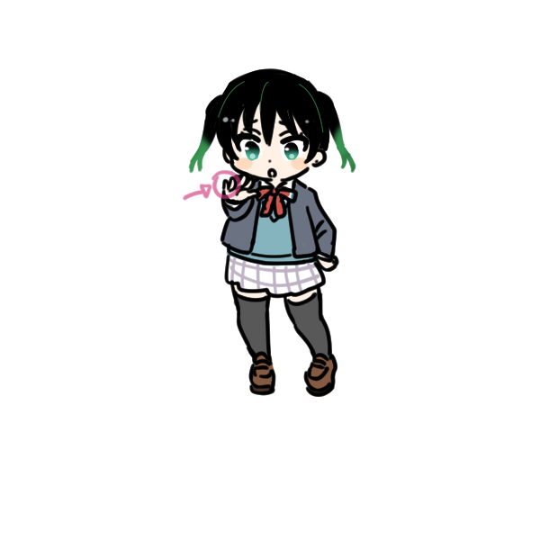 takasaki yuu 1girl thighhighs solo nijigasaki academy school uniform green hair skirt twintails  illustration images