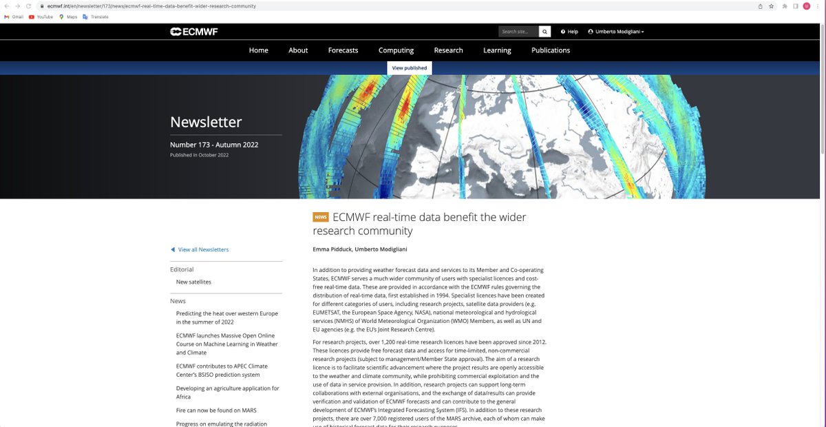 UModigliani's tweet image. Want to know how &quot;@ECMWF real-time data benefit the wider research community&quot;? Then read
ecmwf.int/en/newsletter/… and see if your Research Project (see definition ecmwf.int/sites/default/…) could benefit from this possibility
