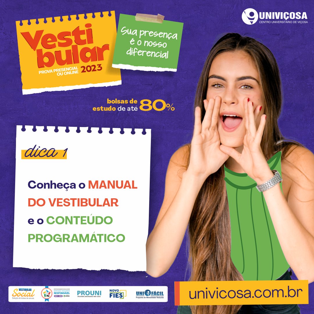 Univicosa's tweet photo. 👉 Para se dar bem na prova do #Vestiba2023 Univiçosa é necessário que os candidatos preparem-se com antecedência.
👉DICA 1⃣ CONHEÇA O MANUAL DO CANDIDATO VESTIBULAR 2023 ou do VESTIBULAR SOCIAL 2023
https://t.co/5vSN6OChJK
#UNIlover
#GrudaNaUni 💙 https://t.co/wHp1TY7gjJ