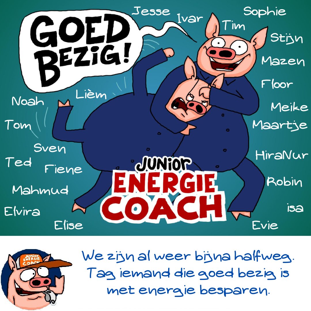 Wie is er ook goed bezig met energie besparen? Tag hem of haar (jezelf mag ook😄). Dan geven wij deze persoon een extra dikke energieduim.
#JuniorEnergiecoach #energiebesparing #energie