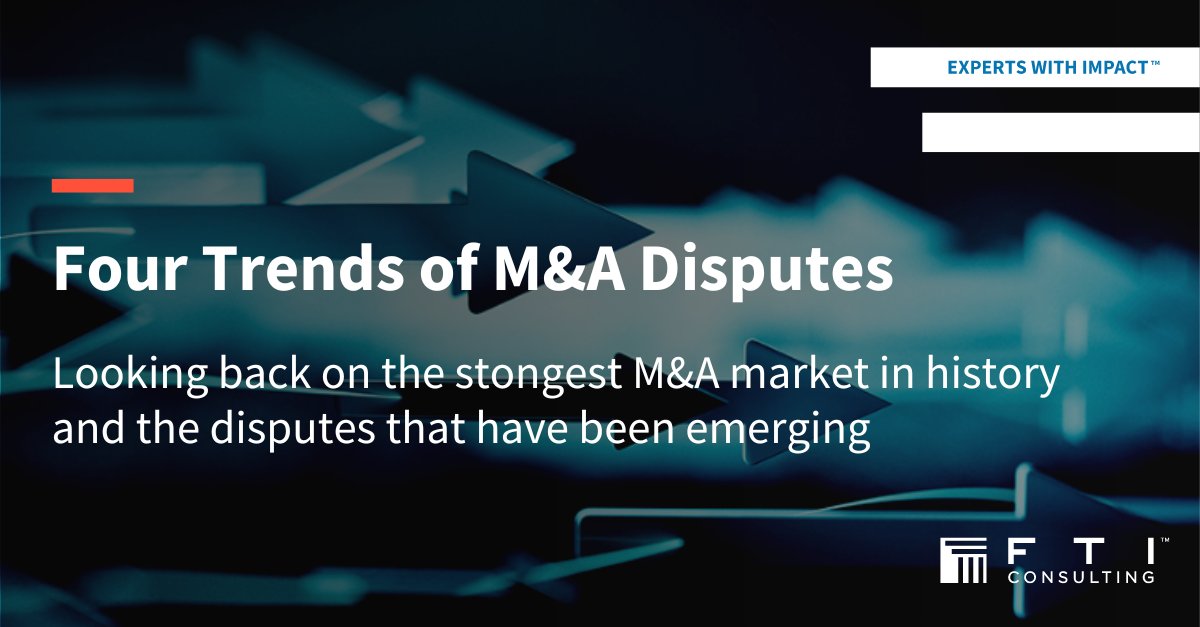 2021 was a record year for mergers and acquisitions. Senior Managing Director Heiko Ziehms looks back on the strongest #MnA market in history and #disputes that have emerged as a result. bit.ly/3TKB3b4