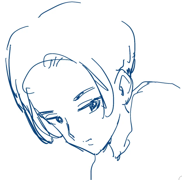 いままで描いたことない雰囲気のイケメンくんになりそうWIP。何に使うかは謎 