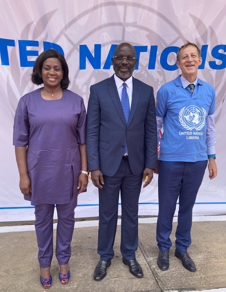 ”Without peace there can be no development. And without development no peace” H.E President Weah at today’s UN day celebration in Monrovia. We couldn’t agree with you more and <a href="/SwedeninLiberia/">Embassy of Sweden in Liberia</a> a committed partner. To Liberia. To multilateralism. To the UN.