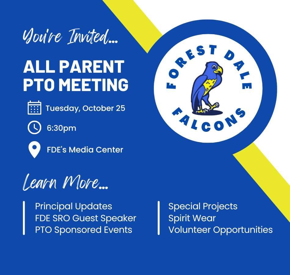 Please join us tomorrow evening at 6:30pm. All FDE parents &amp; caregivers are welcome! <a href="/ForestDaleElem/">Forest Dale Elem</a> #myccs