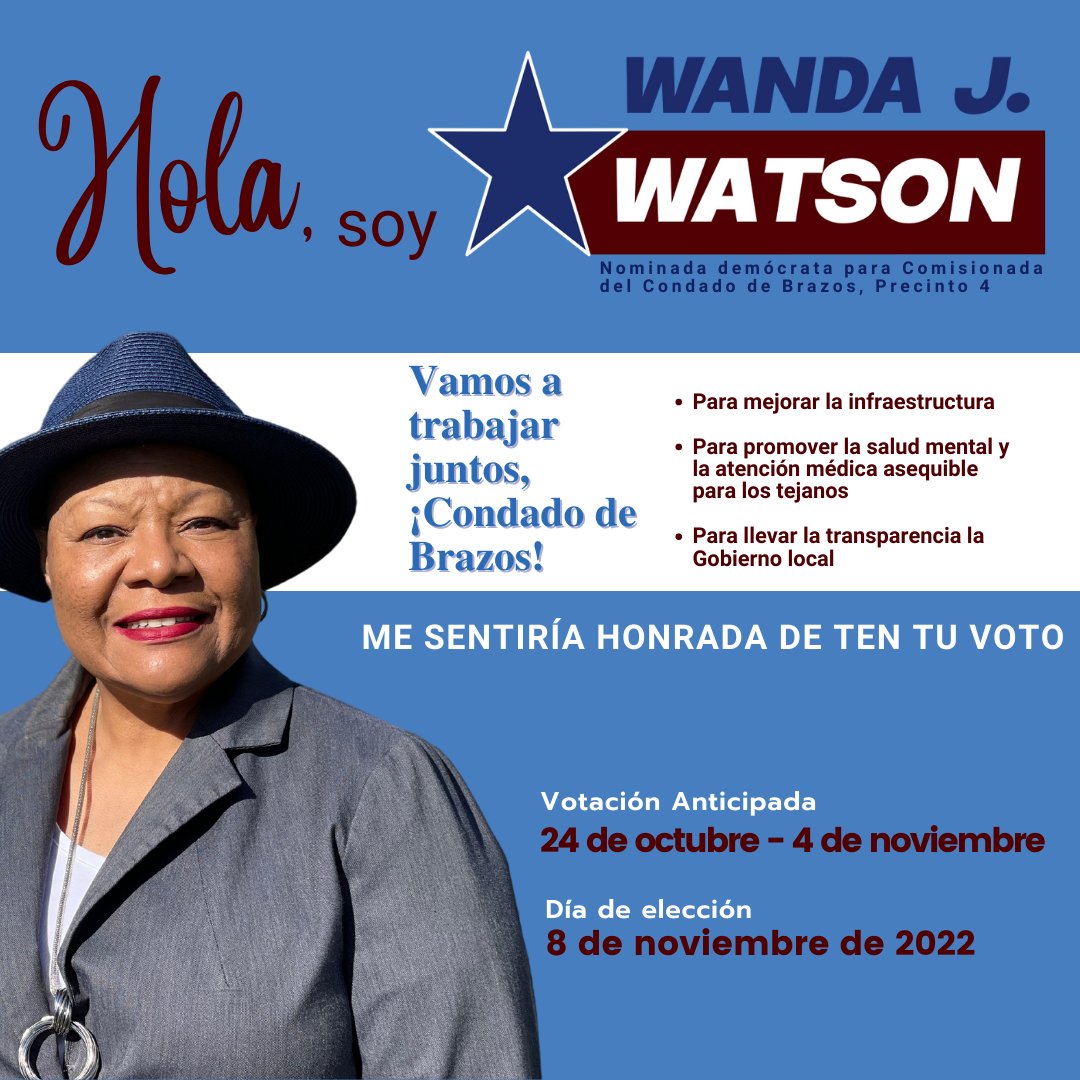 Wanda J Watson for Brazos Co Commissioner, Pct 4 tweet media