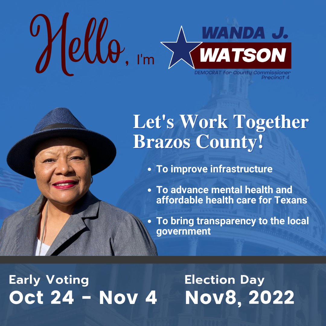 Wanda J Watson for Brazos Co Commissioner, Pct 4 tweet media