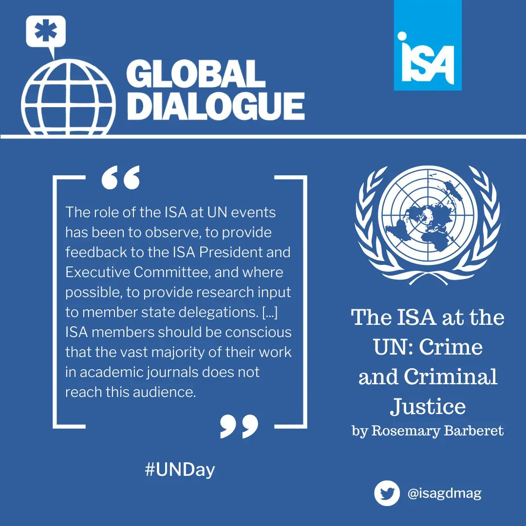 isagdmag's tweet photo. ๐บ๐ณ In 2012, Rosemary Berberet @rbarberet wrote about the ISA & UN, pointing out how making our research accessible and readable to this audience is of paramount importance. #PastButCurrent #UNDay #UnitedNationsDay
โก๏ธ Read the article here: https://t.co/DDQyDLg1Jc https://t.co/viWPb6RNY1