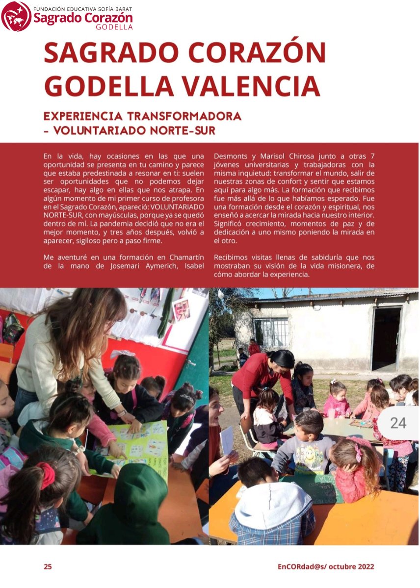 SagradoGodella's tweet photo. !Nuevo número de la revista Encordad@s! En esta ocasión, nuestra compañera Sarah Campos nos cuenta cómo fue su experiencia de voluntariado de la mano del Voluntariado NorteSur en Villa Jardín (Argentina).
#ContigoVoy #SomosFESB #SomosSagrado #TransformarElMundo #voluntariado https://t.co/IrRKJv74gC