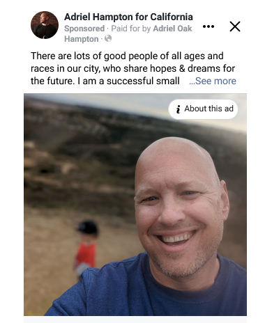 adrielhampton's tweet image. Facebook and Twitter ads live. #WriteInAdriel