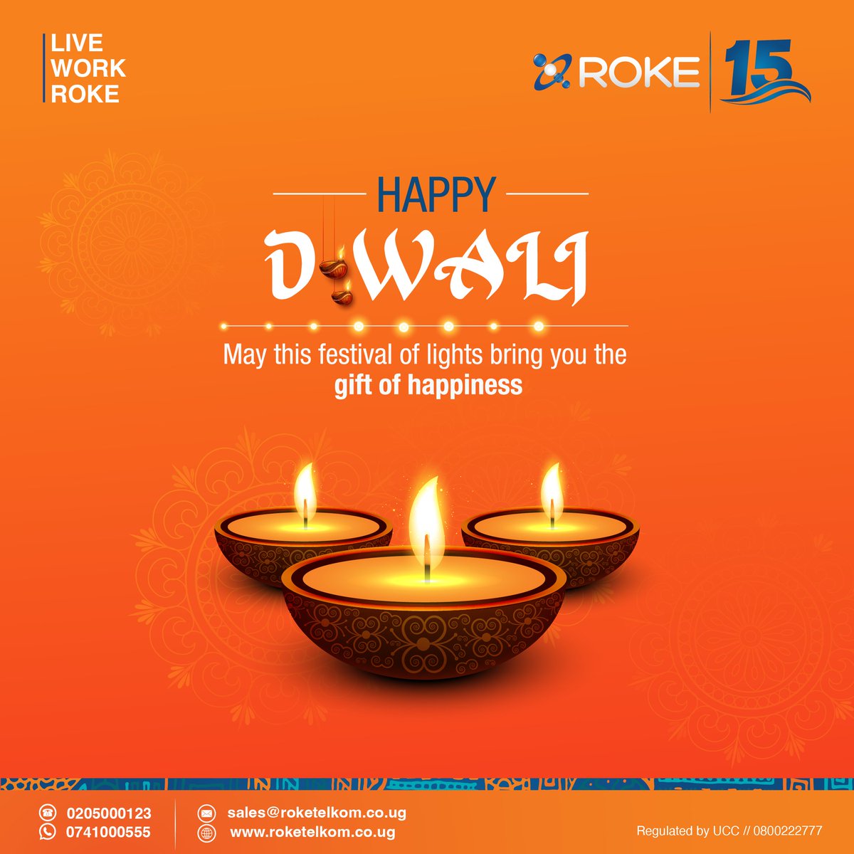 roketelkomug's tweet photo. We wish you a happy Diwali. May it be bright and filled with happiness. 

#HappyDiwali
#ROKEAt15 https://t.co/GACKpFooon