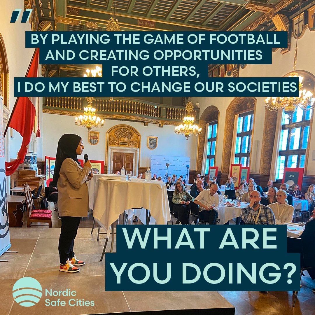 NordicSafeCity's tweet photo. Last year @naginravand was one of the winners of the Nordic Pioneer Prize and today at #NSCSummit she made it emphatically clear why we need to empower youth.
She fights for inclusion, gender equality and football for everyone, on oh boy, how capable and well spoken she is! https://t.co/Ec1UgTNda4