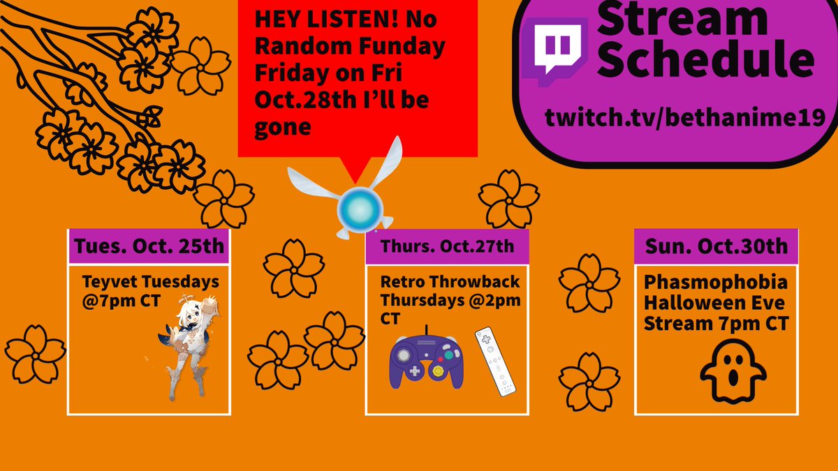 Stream Schedule for the week!