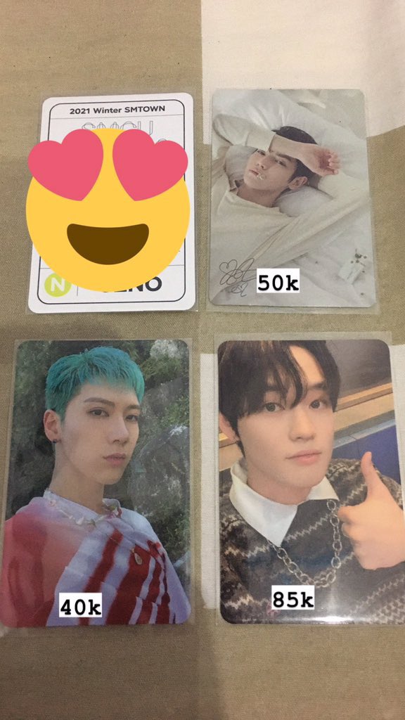 help rt? wts (want to sell) Pc Mark, jungwoo, taeyong, chenle, ten ✅ keep event 📍 dom Jatim ✅ good condi ✅ 🍊, packing dm @cimitinjun