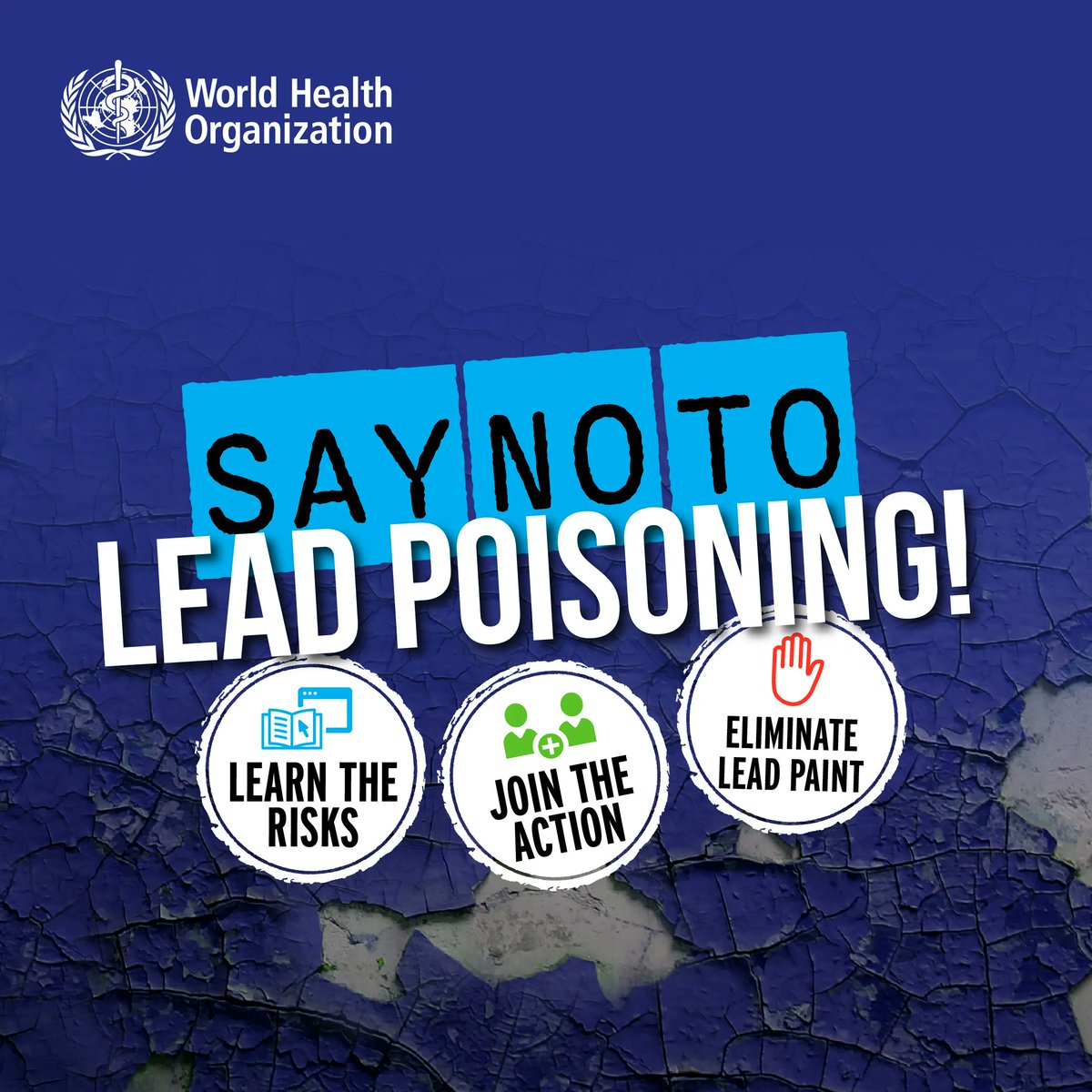 Say no to #LeadPoisoning! Releases of lead into the environment contaminate air, water and soil, causing widespread exposure to people. More via @WHO: bit.ly/3zaIv7z #BanLeadPaint #ILPPW2022