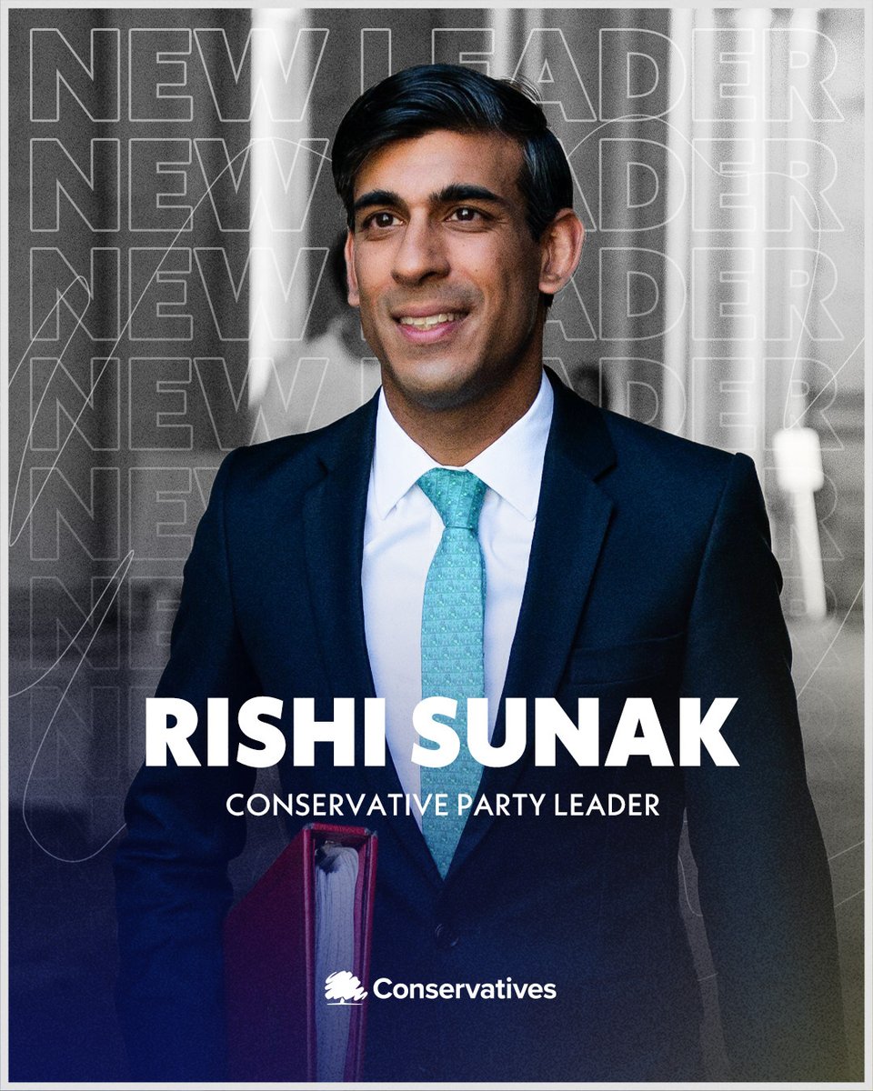 JUST IN: @RishiSunak has been elected as the Leader of the Conservative Party