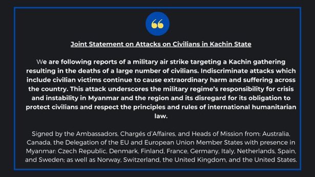 DKAmbMyanmar's tweet image. Joint Statement on the attacks on civilians in Kachin State, #Myanmar.