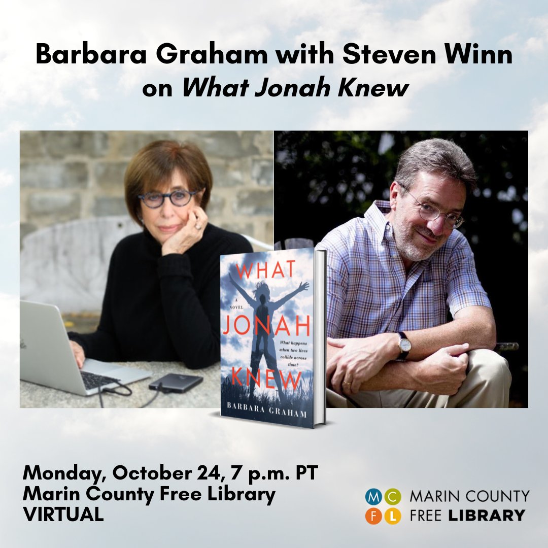 TONIGHT. I'll be in conversation with fellow writer Steven Winn via Zoom. This free program is offered by the Corte Madera Library, a branch of the Marin County Free Library.

Register here: bit.ly/barbaraandsteve

<a href="/Marinlibrary/">Marin Library</a>