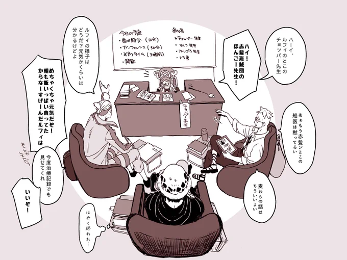 船医組描いてみたかった。 