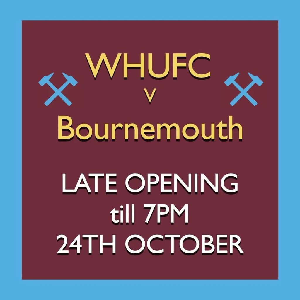 Reminder for tonight's match, we're open till 7PM #COYI #pieandmash instagr.am/p/CkGKl8-oBEN/