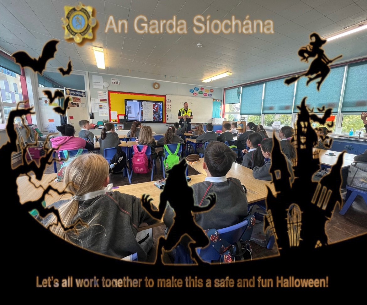 Garda Walsh of Pearse Street Garda Station visited Scoil Chaitríona Baggot Street during the week to speak about safety around Halloween. 🎃🎃🎃

#HalloweenSafety #HereToHelp