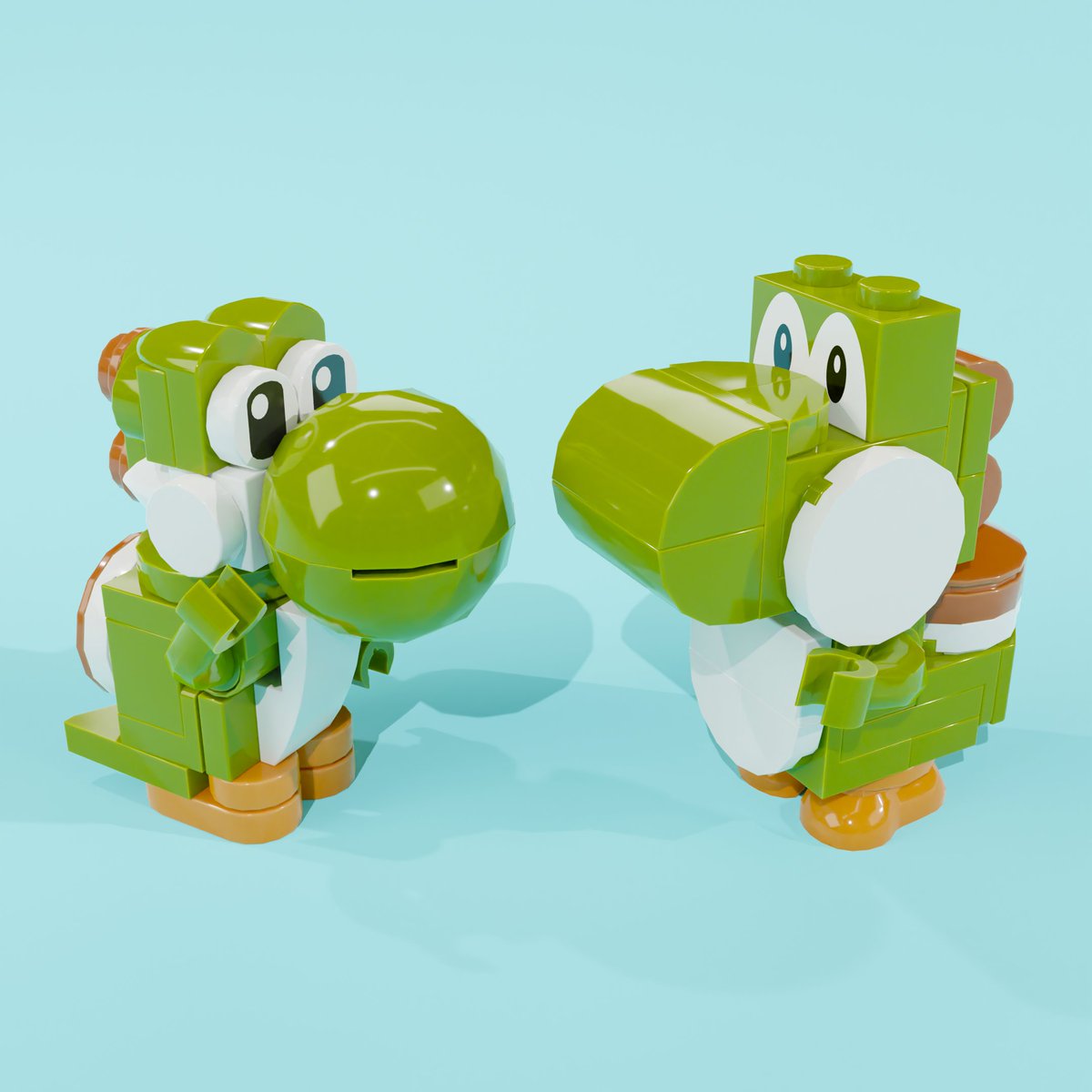 I tried making my own version of the #LEGO Yoshi. What do you think, improvement or not?