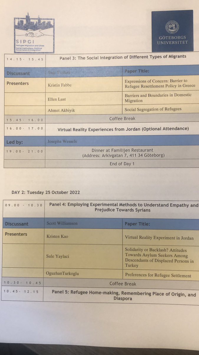 AyhanKaya14's tweet photo. Currently attending a rich conference on the role of institutions on integration of refugees in Sweden, Turkey, Jordan at @goteborgsuni hosting #sipgi research @MATILDE_Mig @BILGI_European https://t.co/ruwxtATKEd