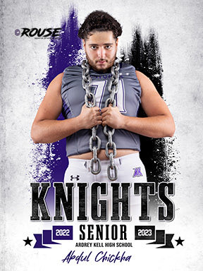 AKHS_Football's tweet photo. Celebrating the AKFB Class of 2023 - #71 Abdul Chickha OL⚔️SENIOR KNIGHT⚔️ https://t.co/5RSXR13kUU