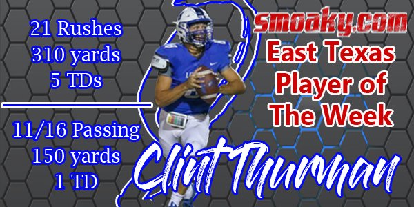 Lindale_FB's tweet photo. LET'S GOOO!!!!!!!! Big game this past week from @ClintThurman8 and company! Dude has rushed for over 1,000 yards and thrown for almost 1,500 for the year! @Coach_Cochran @LISD_Surratt @LHSEagleEye @dctf @DavidSmoak #allin #unity🤫 https://t.co/MXXSpKIwrc