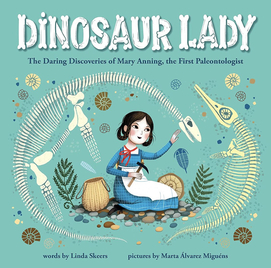 GaTechLibrarian's tweet photo. Dinosaur Lady by @skeerswriter and Marta Álvarez Miguéns. Then dinosaur research with #PebbleGo @CapstonePub #davis1 https://t.co/o9wEgjtEzj