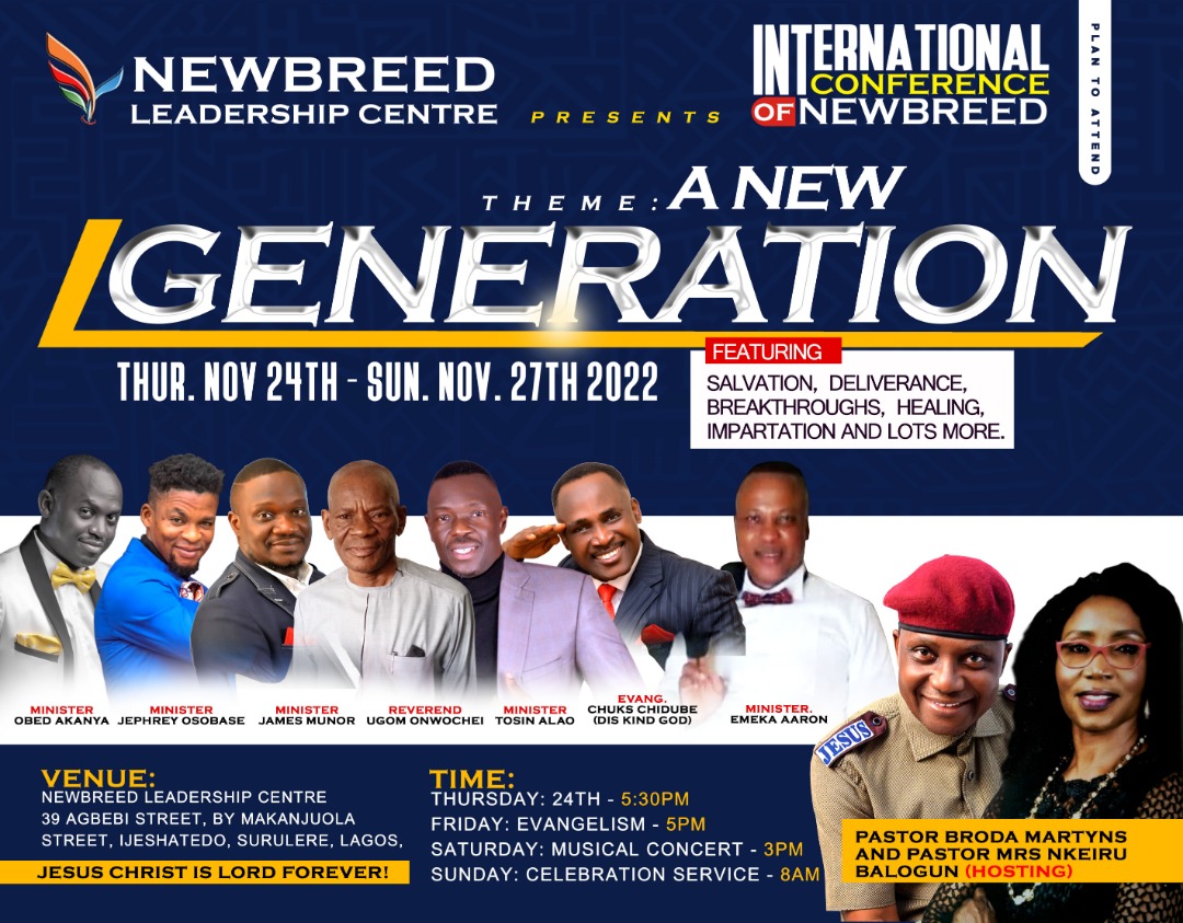 NewbreedLC's tweet photo. Jehovah Our Lifter https://t.co/DFX4oL4s7U via @FacebookWatch 
Start this new Week with today's broadcast from Broda Martyns
Titled: Jehovah Our Lifter
Also, we invite you to our International Conference of Newbreed.
30 days to ICON
#mondaythoughts |Jesus | #ICON2022 |Back in Uni https://t.co/o7qvxaB72N