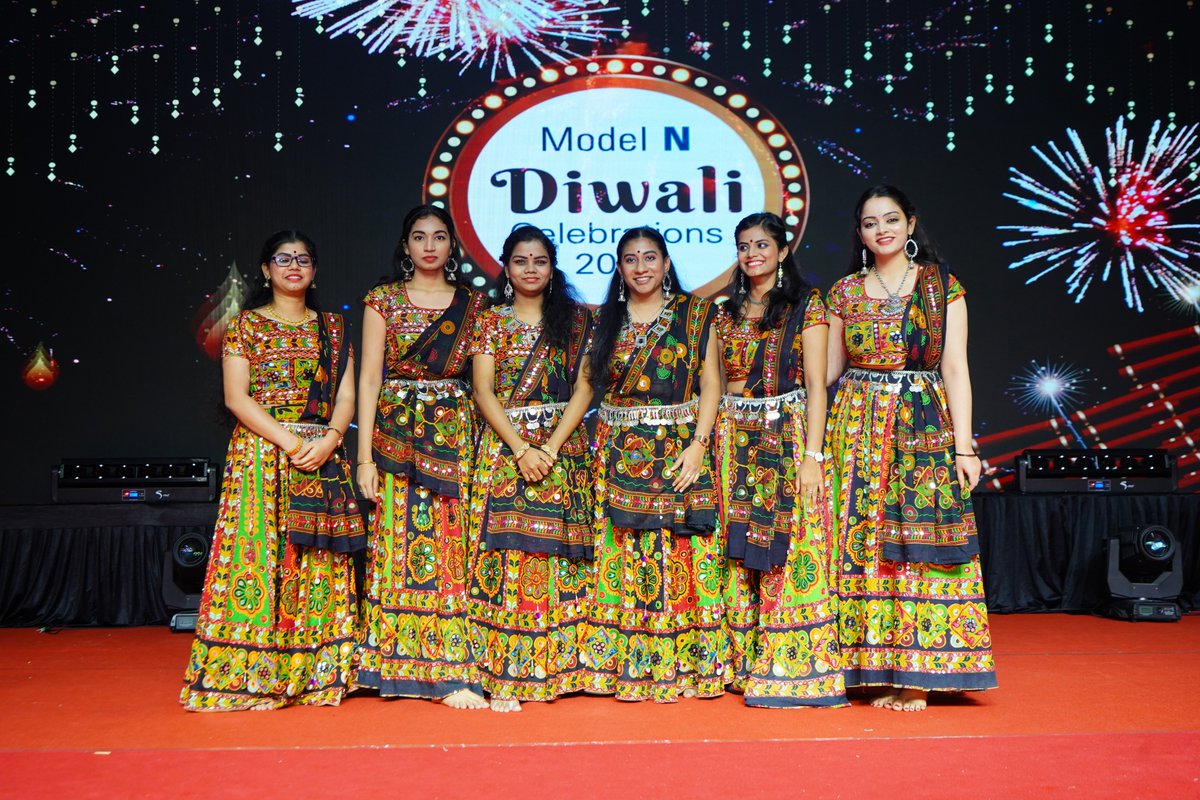 ModelN's tweet photo. Wishing all our colleagues, customers, partners, and friends a very happy Diwali! Sharing some special moments from our in-person #Diwali celebration in Hyderabad. We’re gearing up for another celebration in the U.S. and EMEA this week! #FestivalOfLights #ModelNLife #NFactor https://t.co/qEesoLkULn