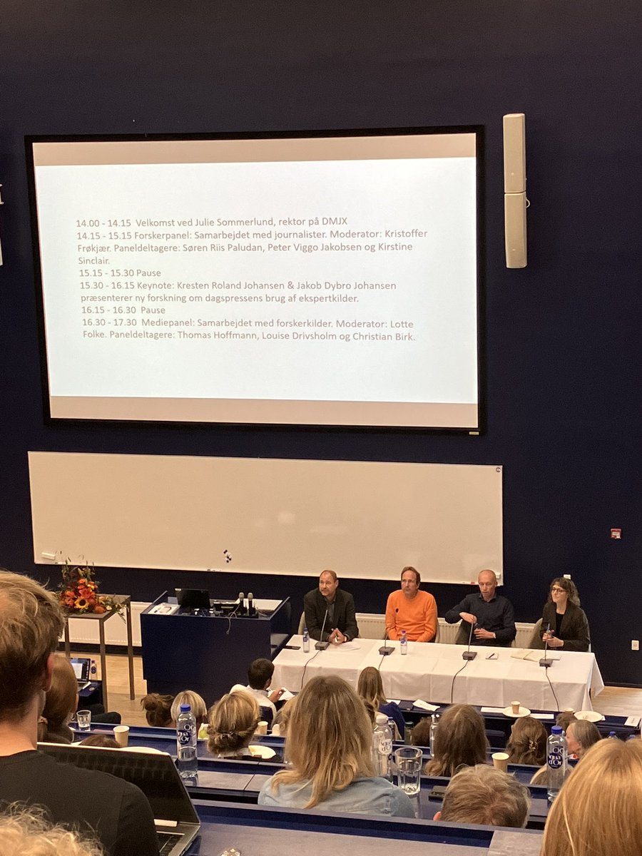 “Forskernørd” i mediernes søgelys? Veloplagt paneldebat på #DMJX om journalister vs forskerkilder: gensidig tillid, klare præmisser, og sprg/emner som afgrænses af forskerens faglige ekspertise er afgørende for det gode samarbejde ml journalister og forskere