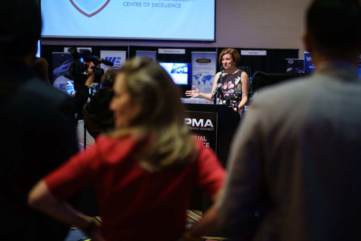 PetrinaGentile's tweet photo. Thrilled to introduce Canada’s Deputy Prime Minister @cafreeland @APMACanada’s 70th annual conference! Thanks for attending and supporting the auto industry! #apma70 https://t.co/Q2ByxMn2cN