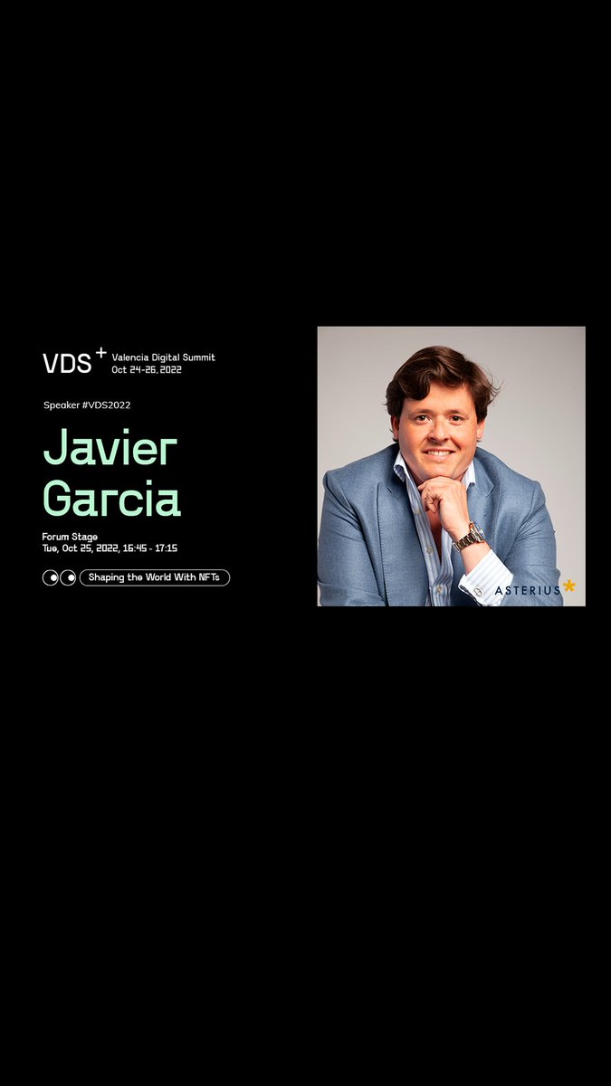 AsteriusVC's tweet photo. Dreams shape the #world. NFTs too. 

Tomorrow, our CEO @jvgarp  is #speaker at @VDS_event  Save the Date!

@Startup_VLC  @Virtual_Vgers https://t.co/3owCV56cas