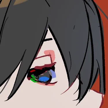 画質悪くて目元よく見えんな～思って画像用意したけど雑すぎて意味なかった 