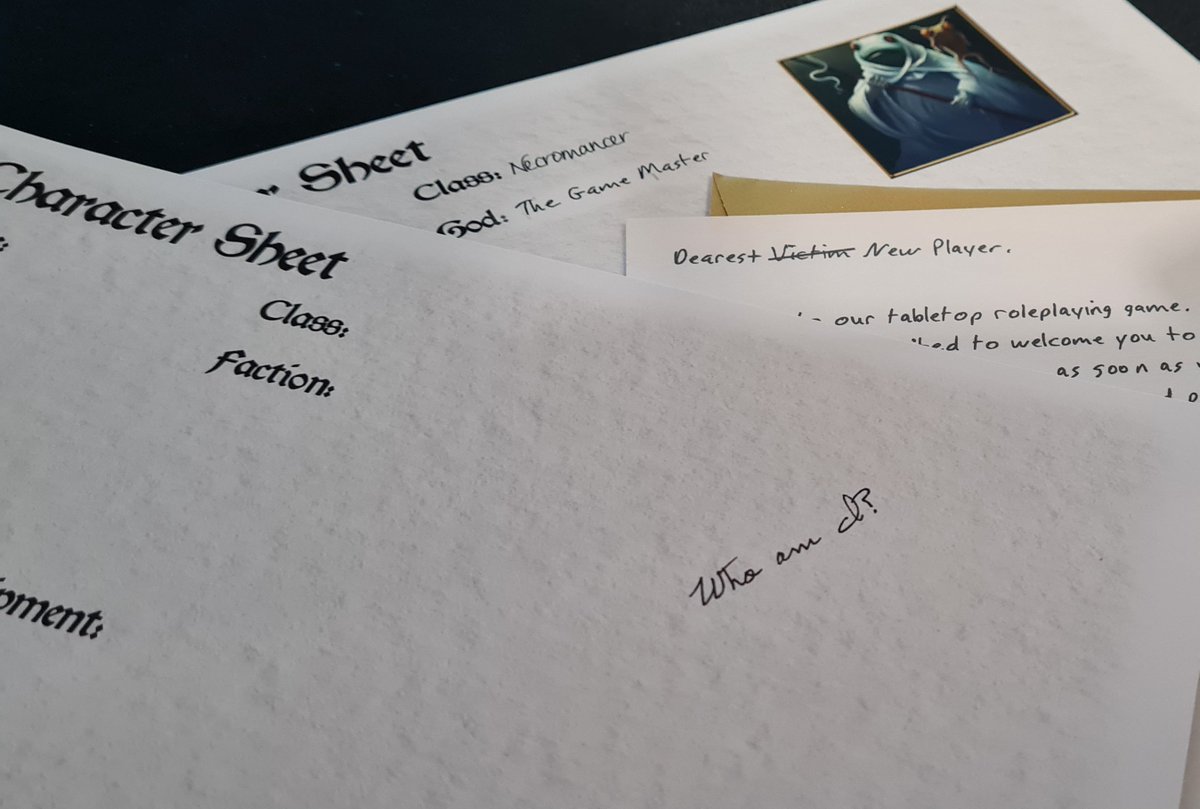 JLOakman's tweet photo. The Game Master's Gambit launches this Wednesday, the 26th. Inspired by D&amp;D and other ttrpgs, solve the puzzles to unlock the secrets of the Game Master's Gambit.

All is not as it seems, and you'd best be ready for anything, because the Game Master will see you soon... https://t.co/U8Lsl1o3ac