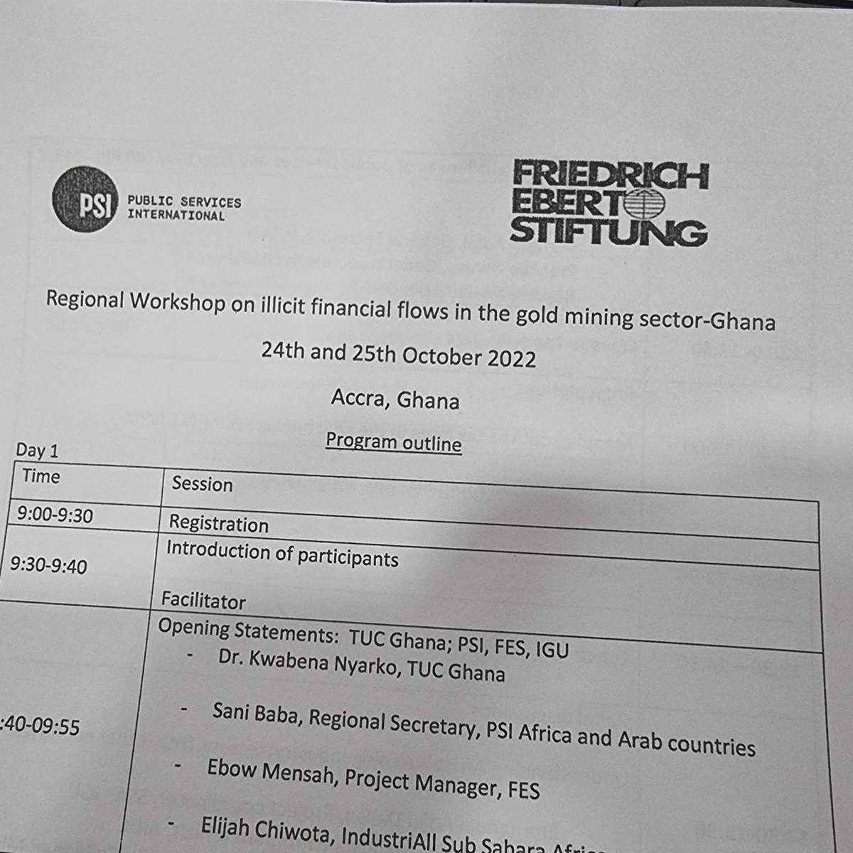 mukupa_ln's tweet photo. In #Accra🇬🇭 this week for a regional workshop on #IFFs in Ghana's gold mining sector organised by the trade union movement @PSIglobalunion w support from @FESonline
Great discussions so far & striking how the sector challenges across Africa are so similar. #StopIFF in mining❗️ https://t.co/PFEgNzCIdP