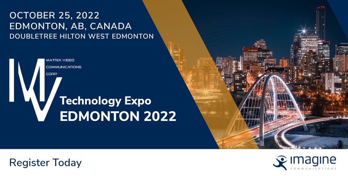 Imagine_Comms's tweet image. Don’t Miss Matrix’s Tech Expo in Edmonton!

Where: Doubletree by Hilton West Edmonton, 16615 109 Ave NW, Edmonton

When: Oct 25, 9:00 a.m. – 4:00 p.m. MDT

For full information and to register 👇 
myimagine.tech/3TnHOQr

#IP #SMPT2110 #NetworkingInfrastructure #SNP